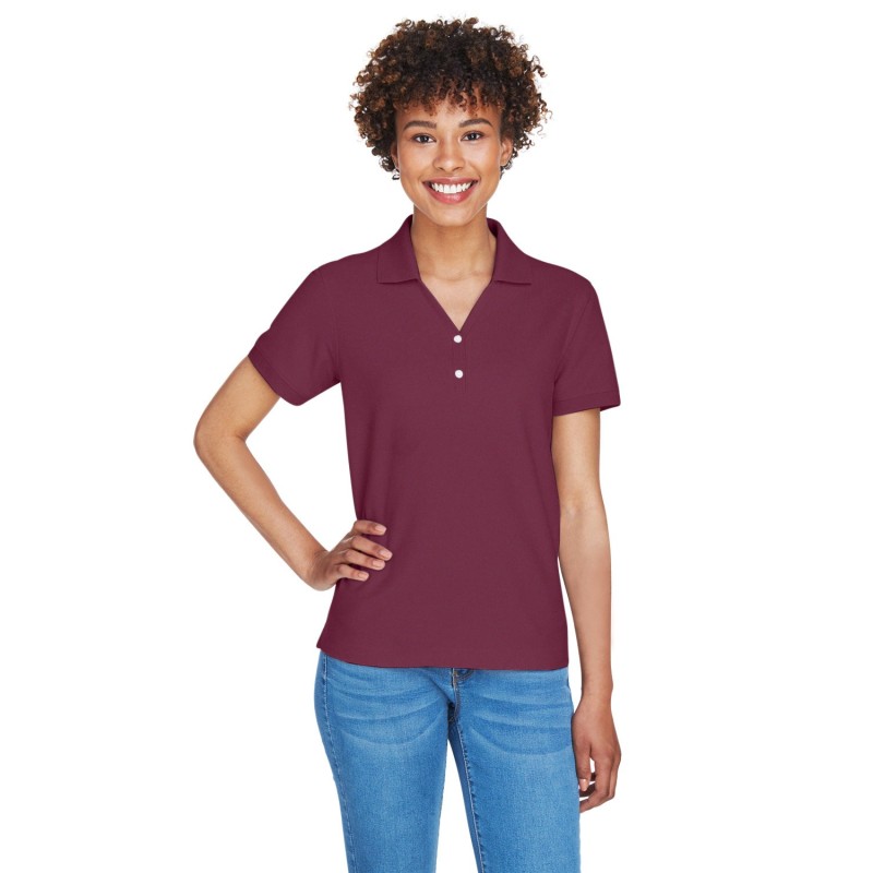 Buy Devon & Jones D100W Ladies Pima Pique Y-Collar Polo | ApparelChoice.ca