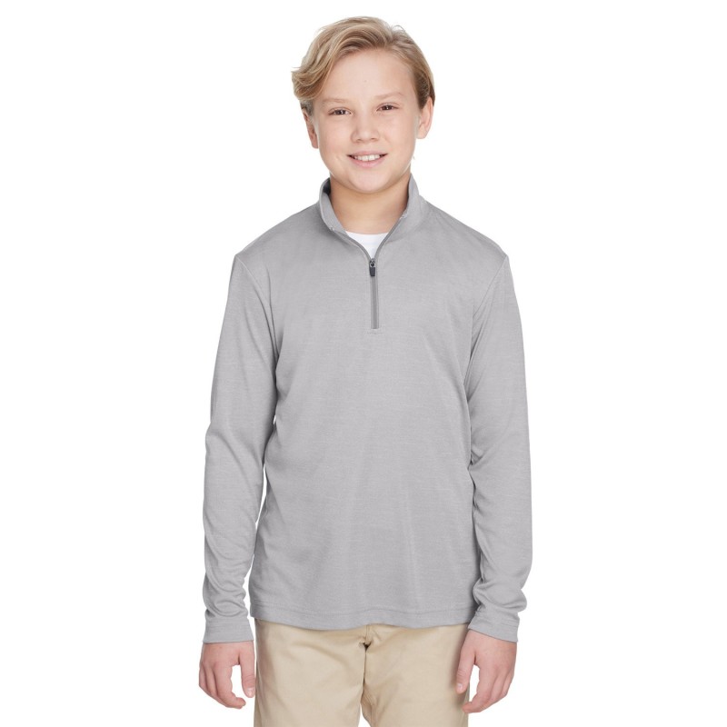 Buy Team 365 TT31HY Youth Zone Sonic Heather Performance Quarter-Zip | ApparelChoice.ca