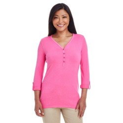 Buy Devon & Jones DP186W Ladies Perfect Fit Y-Placket Convertible Sleeve Knit Top | ApparelChoice.ca