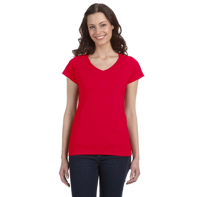 Buy Gildan G64VL Ladies SoftStyle Fitted V-Neck T-Shirt | ApparelChoice.ca