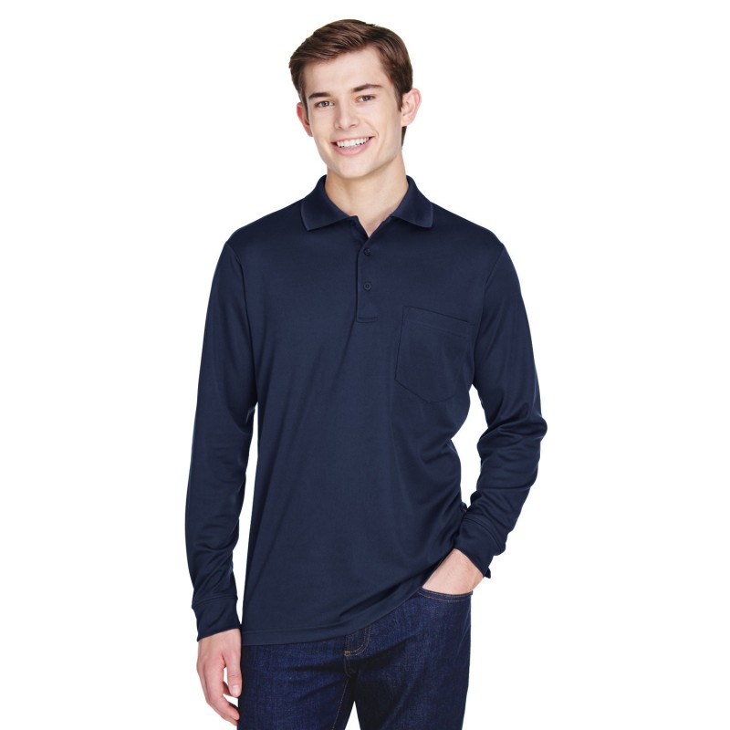 Buy Core365 88192P Adult Pinnacle Performance Long-Sleeve Pique Polo with Pocket | ApparelChoice.ca
