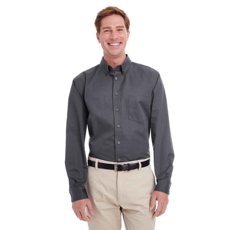 Buy Harriton M581 Men's Foundation 100% Cotton Long-Sleeve Twill Shirt with Teflon | ApparelChoice.ca