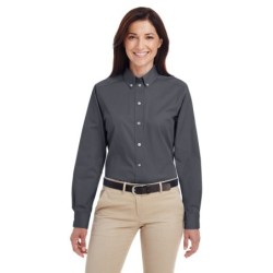 Buy Harriton M581W Ladies Foundation 100% Cotton Long-Sleeve Twill Shirt with Teflon | ApparelChoice.ca