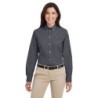 Buy Harriton M581W Ladies Foundation 100% Cotton Long-Sleeve Twill Shirt with Teflon | ApparelChoice.ca