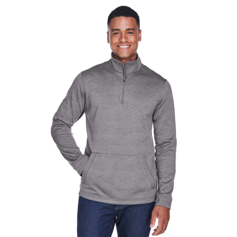 Buy Devon & Jones DG798 Men's Newbury Melange Fleece Quarter-Zip | ApparelChoice.ca