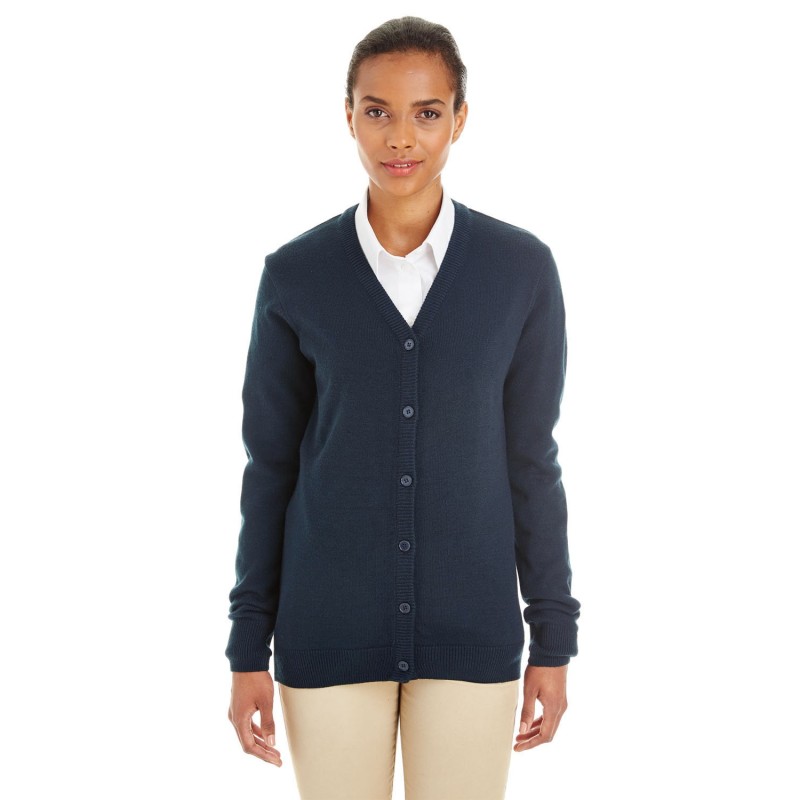 Buy Harriton M425W Ladies Pilbloc V-Neck Button Cardigan Sweater | ApparelChoice.ca