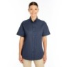 Buy Harriton M582W Ladies Foundation 100% Cotton Short-Sleeve Twill Shirt with Teflon | ApparelChoice.ca