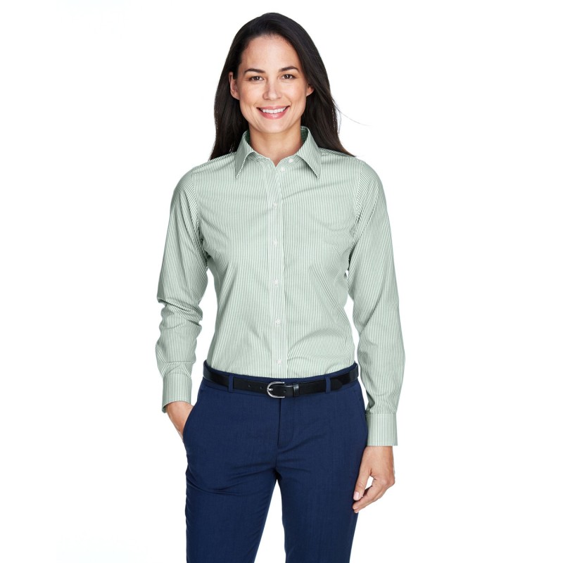 Buy Devon & Jones D645W Ladies Crown Collection Banker Stripe Woven Shirt | ApparelChoice.ca