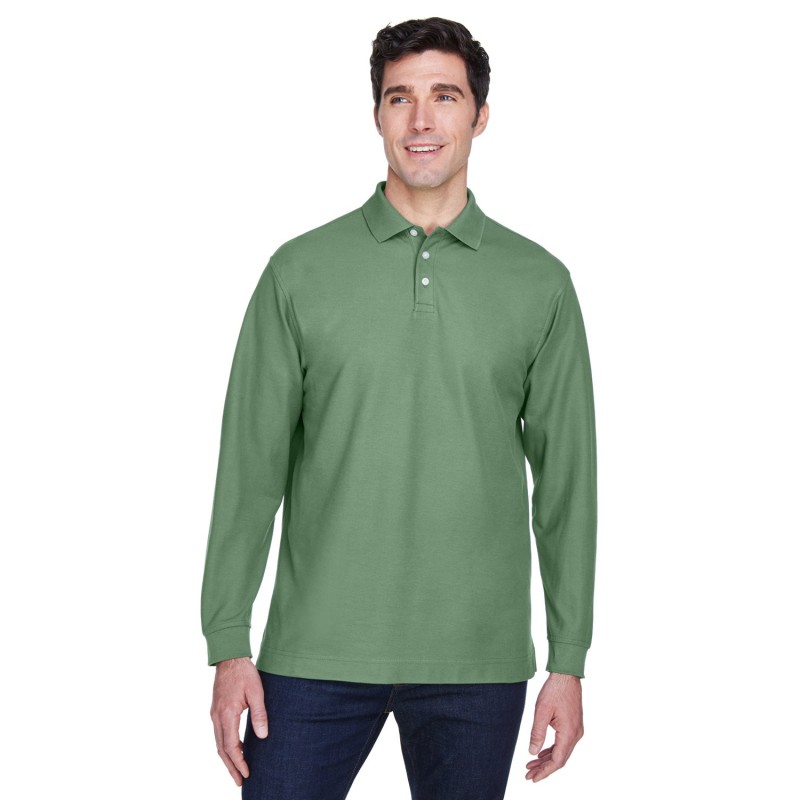 Buy Devon & Jones D110 Men's Pima Pique Long-Sleeve Polo | ApparelChoice.ca