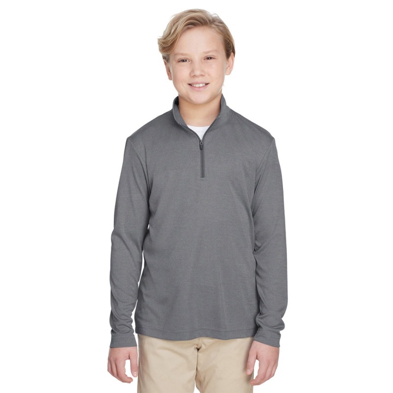 Buy Team 365 TT31HY Youth Zone Sonic Heather Performance Quarter-Zip | ApparelChoice.ca