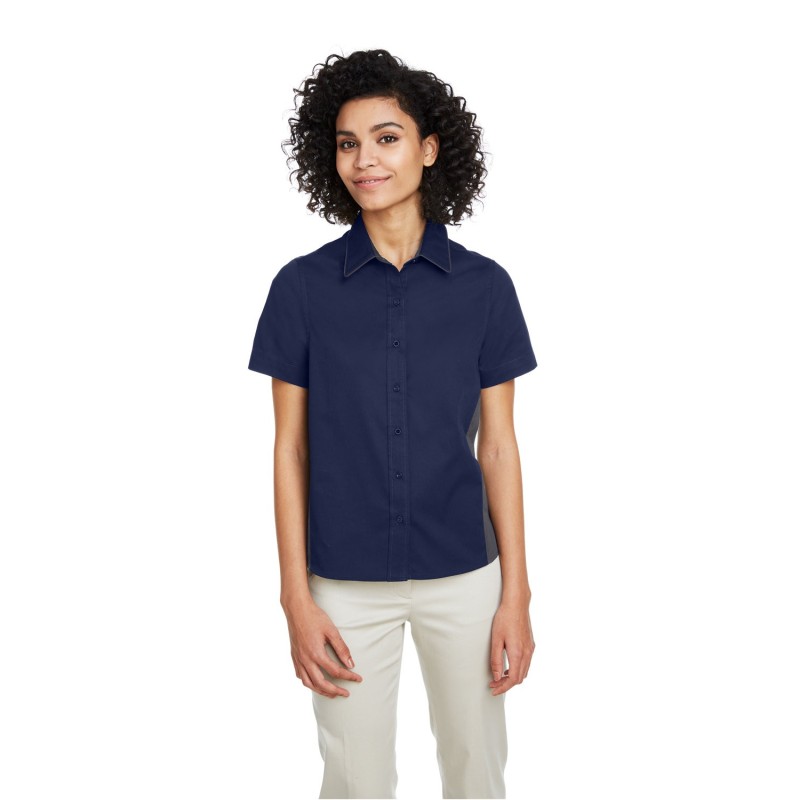 Buy Harriton M586W Ladies Flash IL Colorblock Short Sleeve Shirt | ApparelChoice.ca