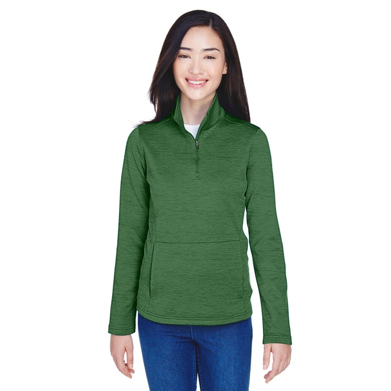 Buy Devon & Jones DG798W Ladies Newbury Melange Fleece Quarter-Zip | ApparelChoice.ca