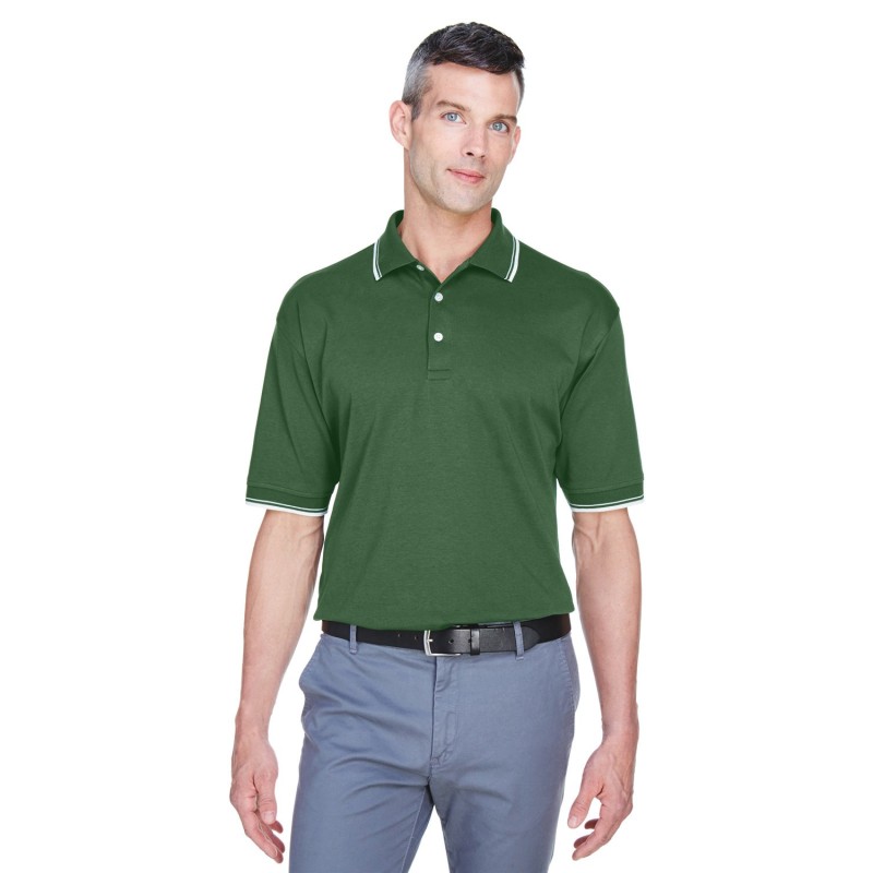 Buy Devon & Jones D140 Men's Tipped Perfect Pima Interlock Polo | ApparelChoice.ca
