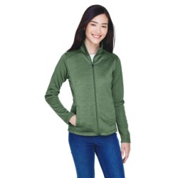 Buy Devon & Jones DG796W Ladies Newbury Colorblock Melange Fleece Full-Zip | ApparelChoice.ca
