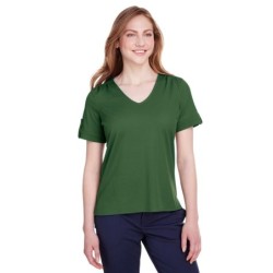 Buy Devon & Jones DG20WB CrownLux Performance Ladies Plaited Rolled-Sleeve Top | ApparelChoice.ca