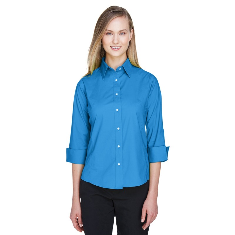 Buy Devon & Jones DP625W Ladies Perfect Fit 3/4-Sleeve Stretch Poplin Blouse | ApparelChoice.ca
