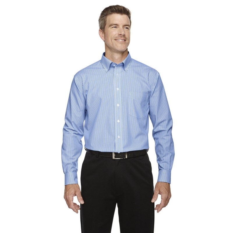 Buy Devon & Jones D645 Men's Crown Collection Banker Stripe Woven Shirt | ApparelChoice.ca