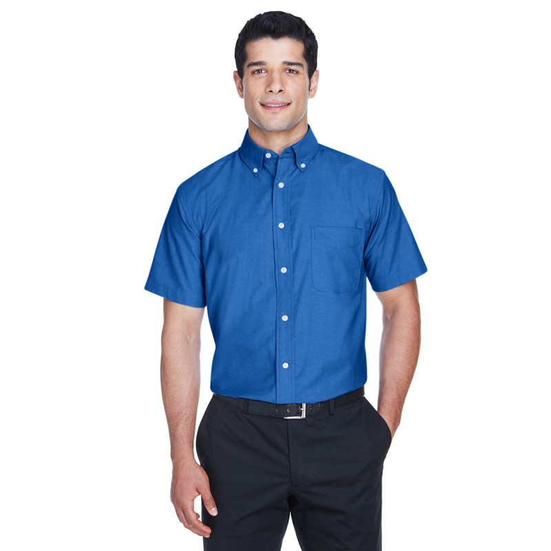 Buy Harriton M600S Men's Short-Sleeve Oxford with Stain-Release | ApparelChoice.ca