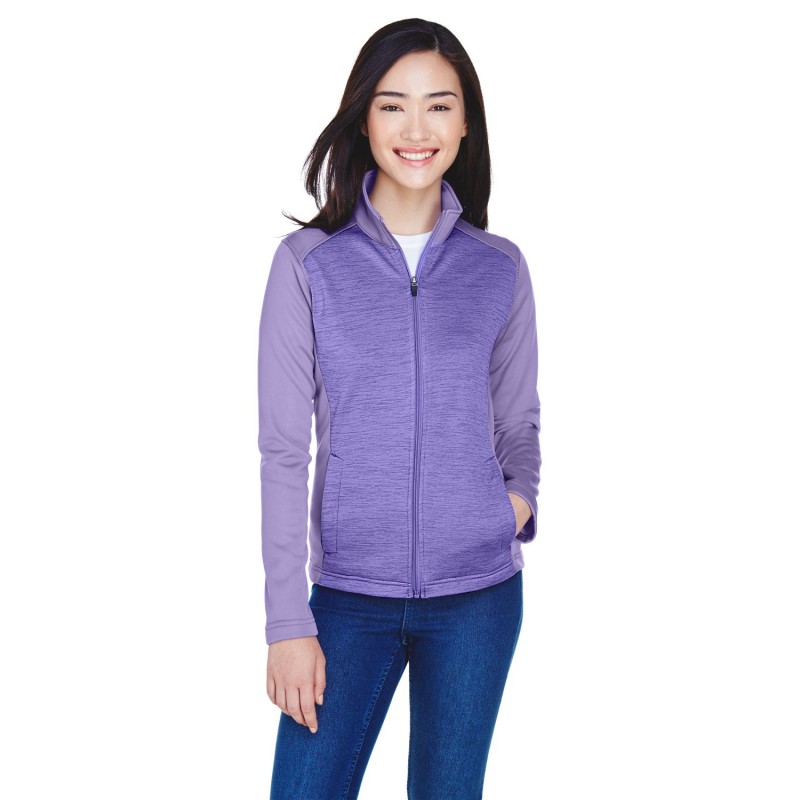 Buy Devon & Jones DG796W Ladies Newbury Colorblock Melange Fleece Full-Zip | ApparelChoice.ca