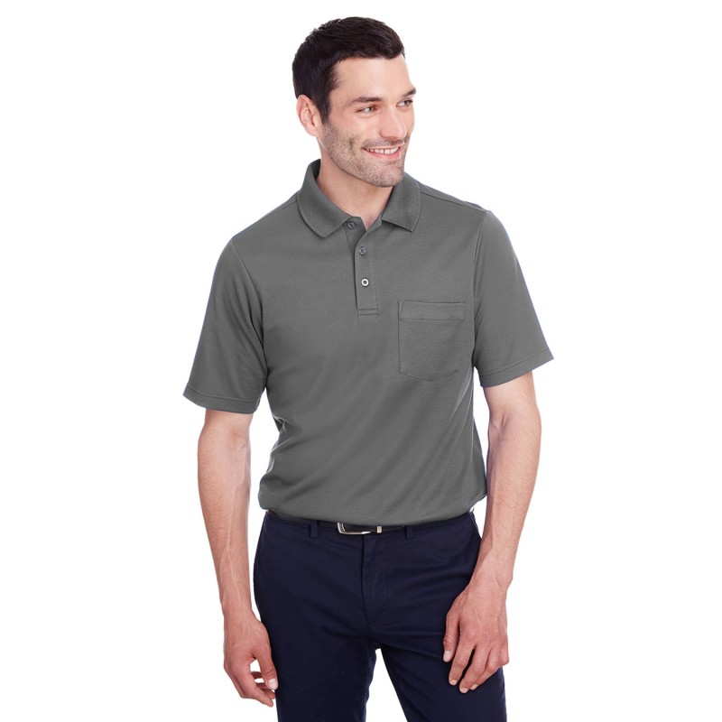 Buy Devon & Jones DG20P Men's CrownLux Performance Plaited Polo with Pocket | ApparelChoice.ca