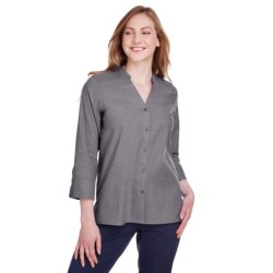 Buy Devon & Jones DG562W Ladies Crown Collection Stretch Pinpoint Chambray 3/4 Sleeve Blouse | ApparelChoice.ca