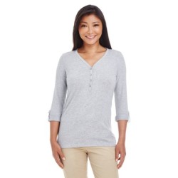 Buy Devon & Jones DP186W Ladies Perfect Fit Y-Placket Convertible Sleeve Knit Top | ApparelChoice.ca
