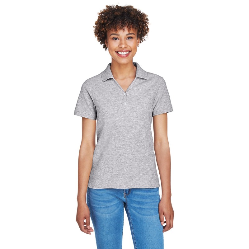 Buy Devon & Jones D100W Ladies Pima Pique Y-Collar Polo | ApparelChoice.ca