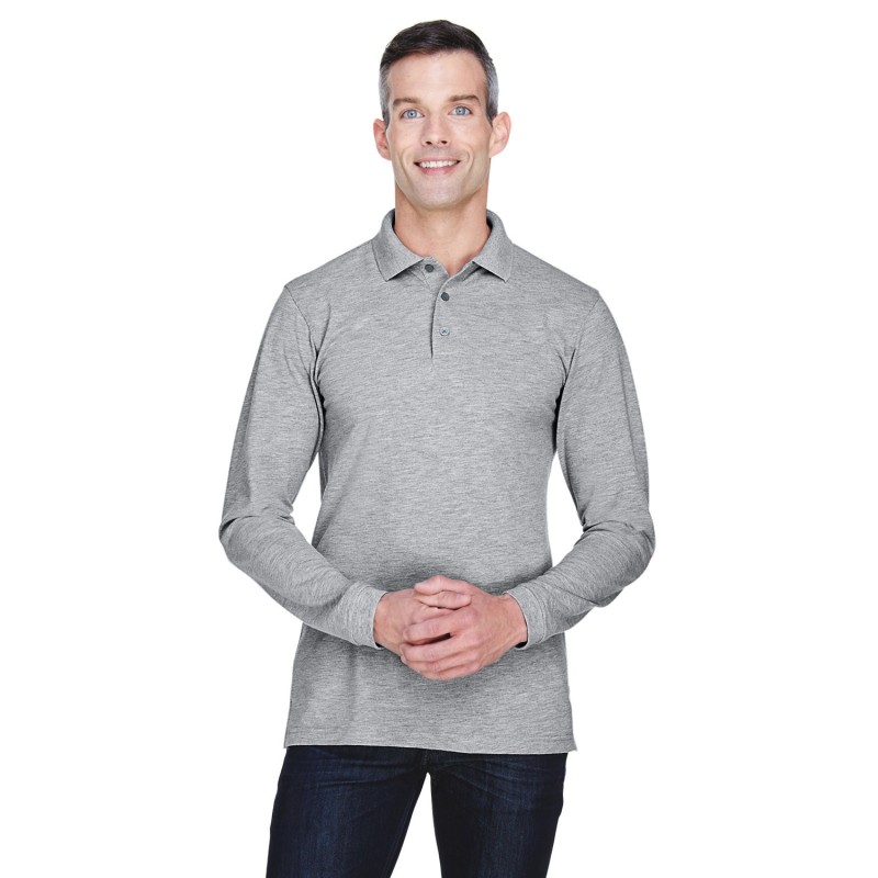 Buy Harriton M265L Men's Easy Blend Long-Sleeve Polo | ApparelChoice.ca