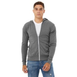 Buy Bella + Canvas 3939 Unisex Triblend Full-Zip Lightweight Hoodie | ApparelChoice.ca