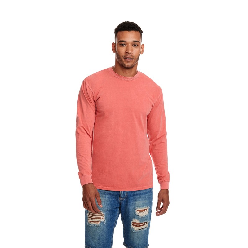 Buy Next Level Apparel 7451 Adult Inspired Dye Long-Sleeve Crew with Pocket | ApparelChoice.ca