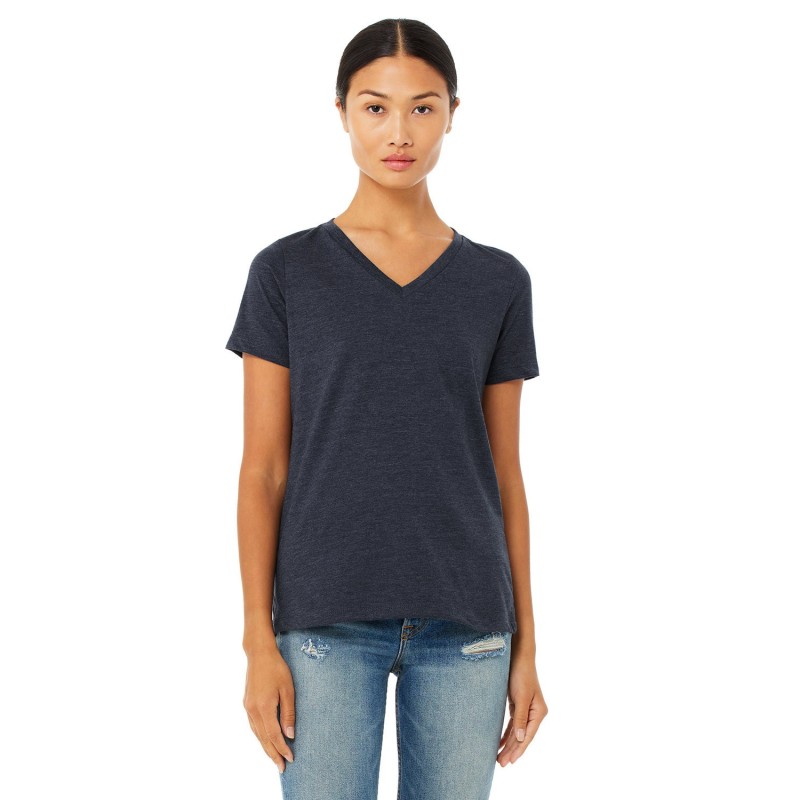 Buy Bella + Canvas 6405CVC Ladies Relaxed Heather CVC Jersey V-Neck T-Shirt | ApparelChoice.ca