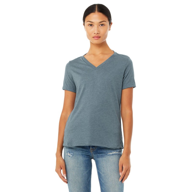 Buy Bella + Canvas 6405CVC Ladies Relaxed Heather CVC Jersey V-Neck T-Shirt | ApparelChoice.ca