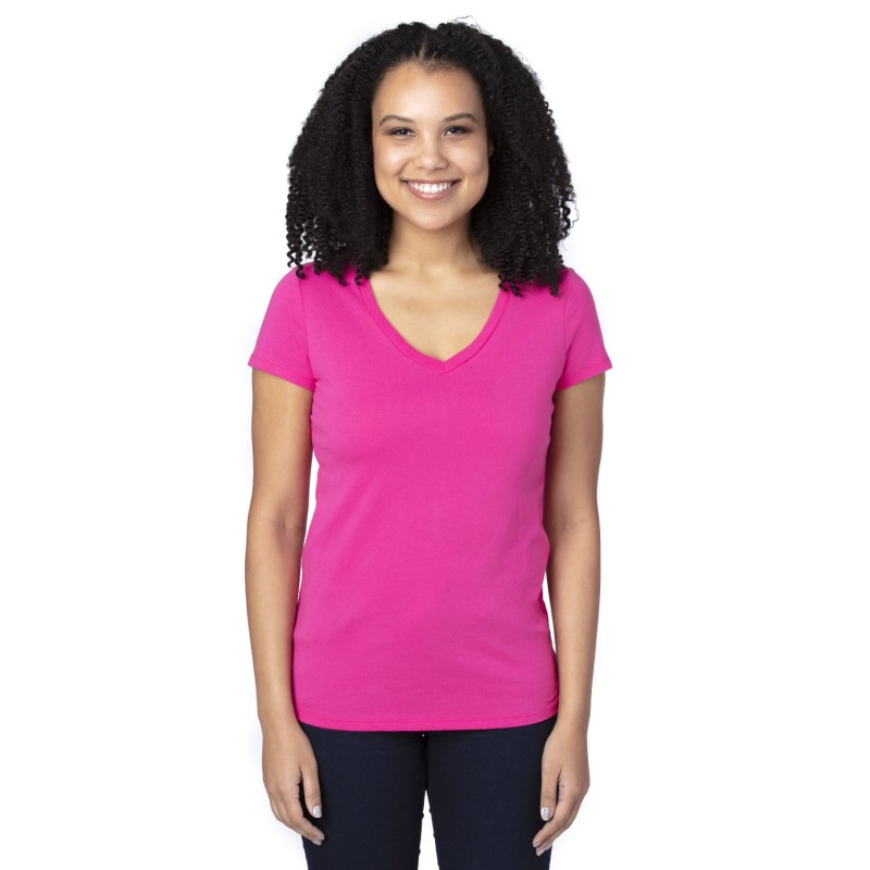 Buy Threadfast 200RV Ladies Ultimate CVC V-Neck T-Shirt | ApparelChoice.ca