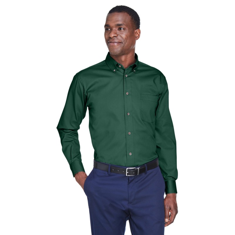 Buy Harriton M500 Men's Easy Blend Long-Sleeve Twill Shirt with Stain-Release | ApparelChoice.ca