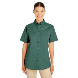 Buy Harriton M582W Ladies Foundation 100% Cotton Short-Sleeve Twill Shirt with Teflon | ApparelChoice.ca
