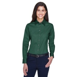 Buy Harriton M500W Ladies Easy Blend Long-Sleeve Twill Shirt with Stain-Release | ApparelChoice.ca