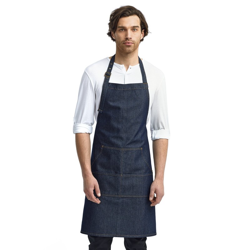 Buy Artisan Collection by Reprime RP126 Unisex Jeans Stitch Denim Bib Apron | ApparelChoice.ca