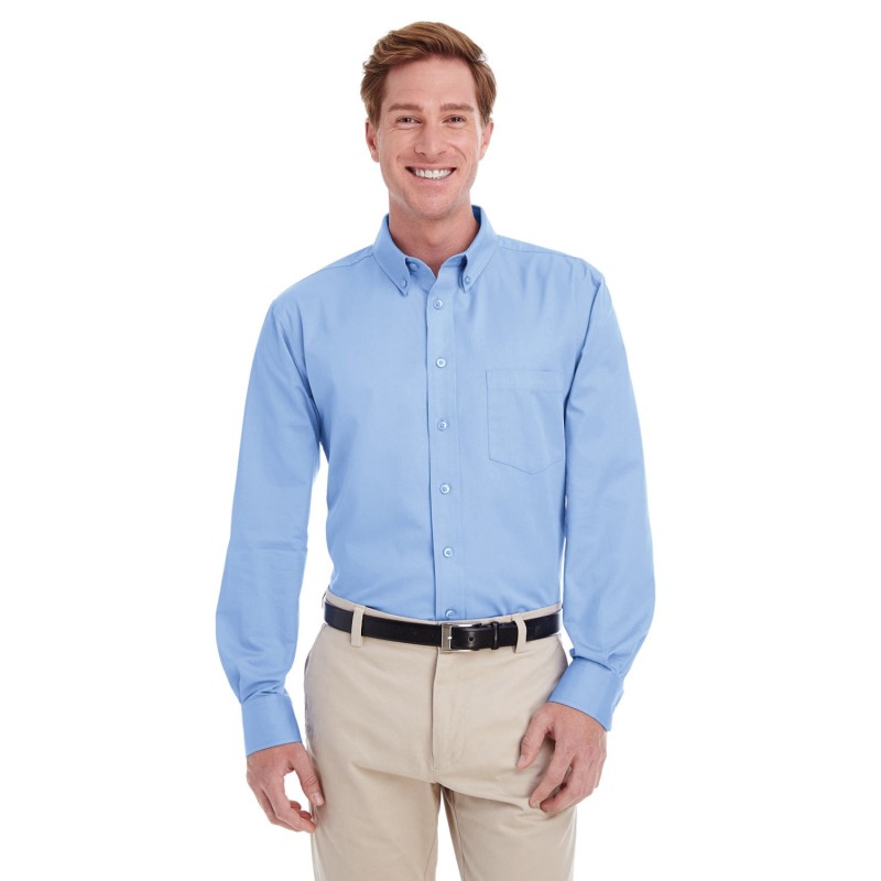 Buy Harriton M581 Men's Foundation 100% Cotton Long-Sleeve Twill Shirt with Teflon | ApparelChoice.ca