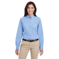 Buy Harriton M581W Ladies Foundation 100% Cotton Long-Sleeve Twill Shirt with Teflon | ApparelChoice.ca