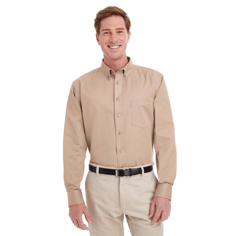Buy Harriton M581 Men's Foundation 100% Cotton Long-Sleeve Twill Shirt with Teflon | ApparelChoice.ca