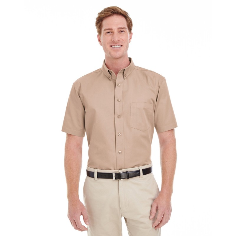 Buy Harriton M582 Men's Foundation 100% Cotton Short-Sleeve Twill Shirt with Teflon | ApparelChoice.ca