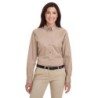 Buy Harriton M581W Ladies Foundation 100% Cotton Long-Sleeve Twill Shirt with Teflon | ApparelChoice.ca