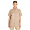 Buy Harriton M582W Ladies Foundation 100% Cotton Short-Sleeve Twill Shirt with Teflon | ApparelChoice.ca