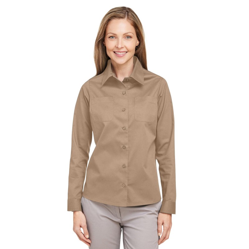 Buy Harriton M585LW Ladies Advantage IL Long-Sleeve Workshirt | ApparelChoice.ca