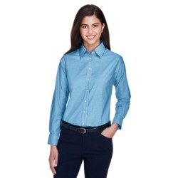 Buy Harriton M600W Ladies Long-Sleeve Oxford with Stain-Release | ApparelChoice.ca