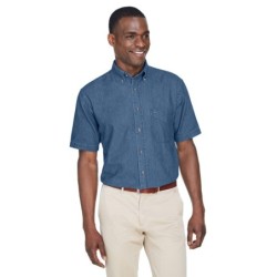 Buy Harriton M550S Men's Short-Sleeve Denim Shirt | ApparelChoice.ca