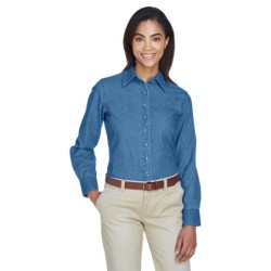Buy Harriton M550W Ladies Long-Sleeve Denim Shirt | ApparelChoice.ca