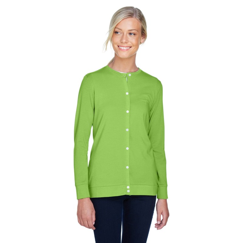 Buy Devon & Jones DP181W Ladies Perfect Fit Ribbon Cardigan | ApparelChoice.ca