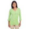 Buy Devon & Jones DP186W Ladies Perfect Fit Y-Placket Convertible Sleeve Knit Top | ApparelChoice.ca