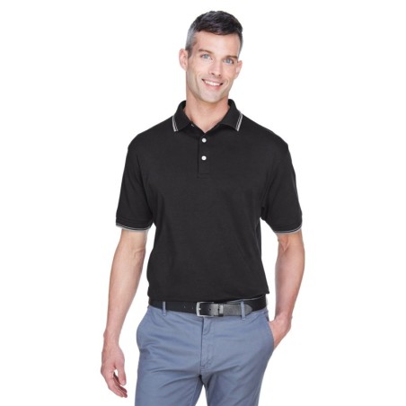 Buy Devon & Jones D140 Men's Tipped Perfect Pima Interlock Polo | ApparelChoice.ca